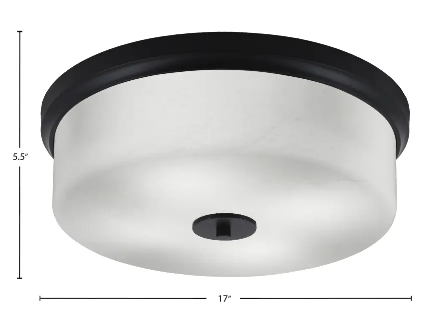 Toltec Lighting 17" White Marble Glass Flush Mount - Image 2