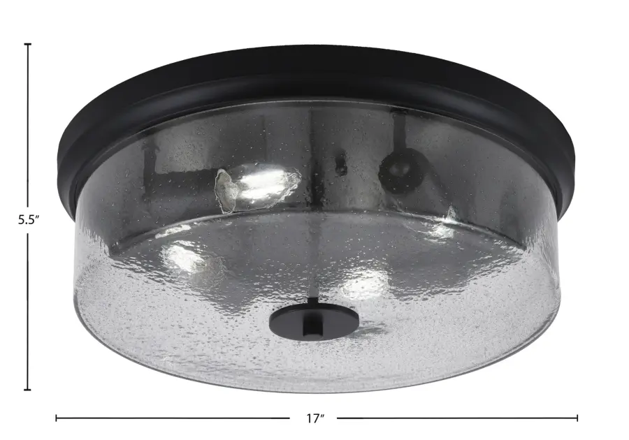 Toltec Lighting 17" Flush Mount with Smoke Bubble Glass - Image 2