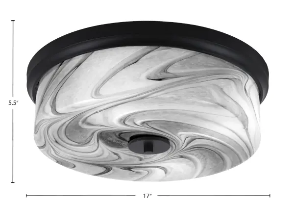 Toltec Lighting 17" Onyx Swirl Glass Flush Mount - Image 2