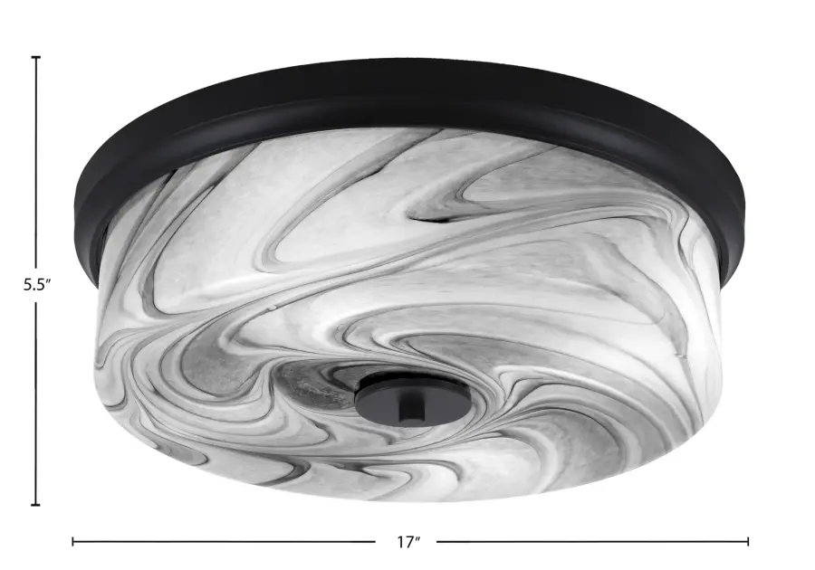 Toltec Lighting 17" Onyx Swirl Glass Flush Mount - Image 2