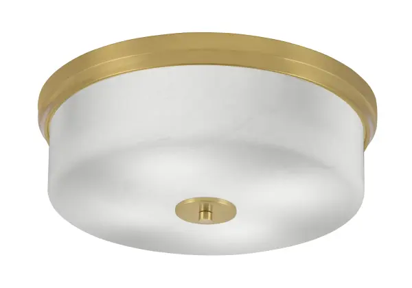 This 17-inch flush mount combines classic marble glass with warm brass finish for versatile appeal. Perfect for low-ceiling spaces needing substantial illumination, it provides a sophisticated glow across bedrooms, hallways, and living areas.