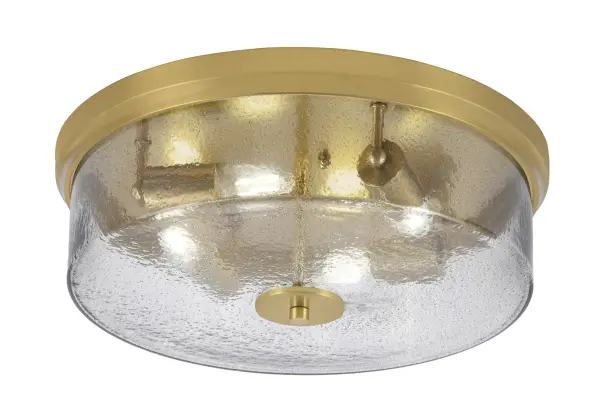 17" Smoke Bubble Glass Flush Mount - New Age Brass - Image 1