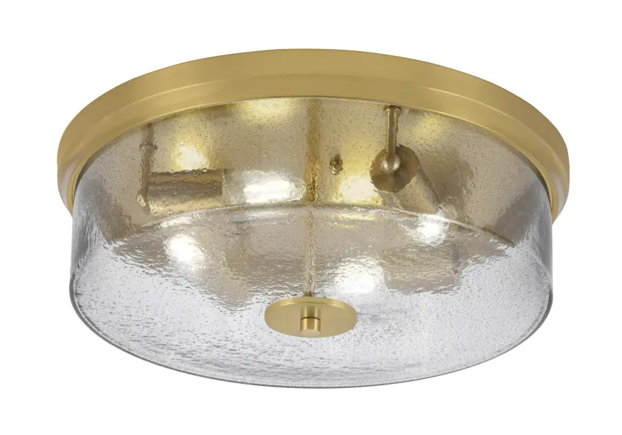 17" Smoke Bubble Glass Flush Mount - New Age Brass - Image 1