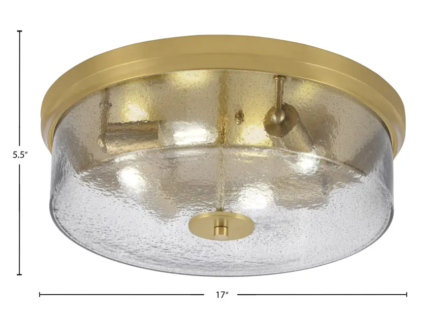 17" Smoke Bubble Glass Flush Mount - New Age Brass - Image 2