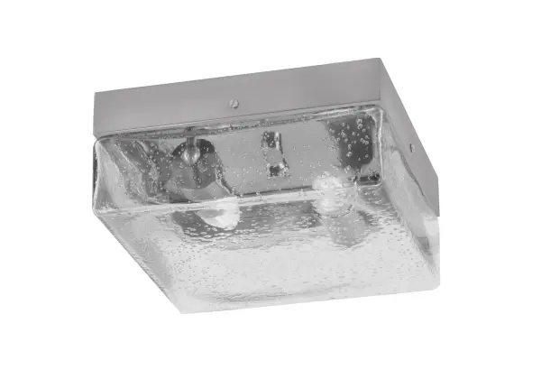 This 10-inch flush mount combines sleek brushed nickel with whimsical bubble glass for a refined yet playful aesthetic. Perfect for smaller spaces or low ceilings, it delivers ample light through two bulbs while maintaining a minimalist profile.
