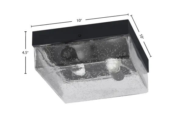 This compact 10" flush mount combines contemporary matte black styling with playful clear bubble glass for a sophisticated yet approachable look. Perfect for lower ceilings and smaller spaces, it delivers efficient illumination with modern flair. - alternate view