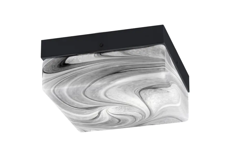 Toltec Lighting 10" Onyx Swirl Glass Flush Mount - Image 1