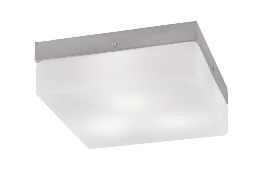 Toltec Lighting 12" Brushed Nickel Flush Mount with White Marble Glass - Image 1