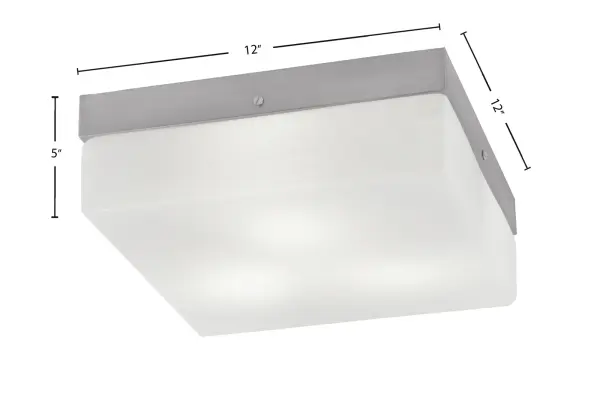 This 12-inch flush mount combines brushed nickel elegance with white marble glass for a sophisticated look. With three bulbs providing ample illumination and only 5 inches of height, it's ideal for rooms with standard ceilings. - alternate view