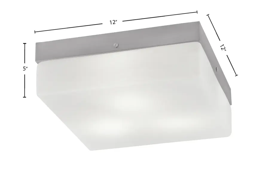 Toltec Lighting 12" Brushed Nickel Flush Mount with White Marble Glass - Image 2