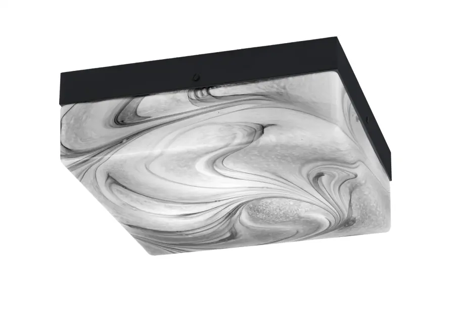 Toltec Lighting 12" Flush Mount with Onyx Swirl Glass - Image 1