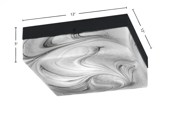 Toltec Lighting 12" Flush Mount with Onyx Swirl Glass - Image 2