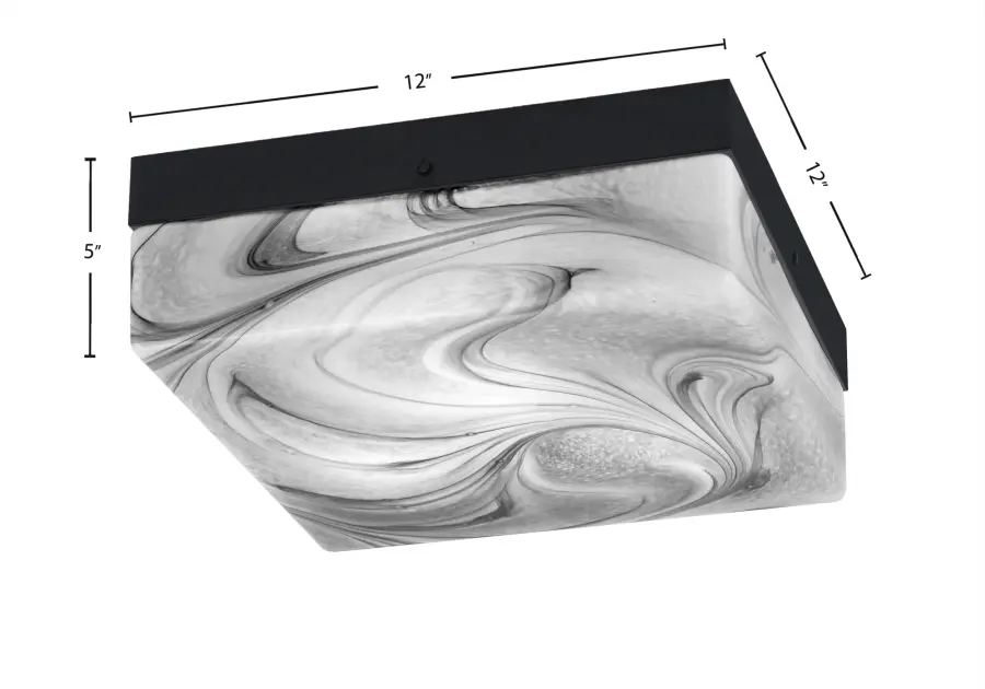 Toltec Lighting 12" Flush Mount with Onyx Swirl Glass - Image 2