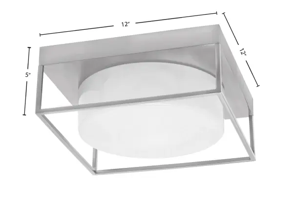 Versatile Flush Mount with Classic Marble Glass and Modern Brushed Nickel - Image 2