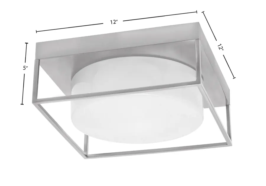 Versatile Flush Mount with Classic Marble Glass and Modern Brushed Nickel - Image 2