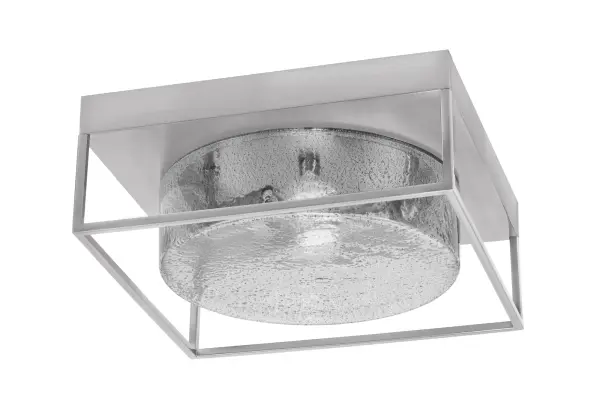 This 12-inch flush mount combines contemporary style with practical functionality. The smoke bubble glass shade creates visual interest while the brushed nickel finish adds sophistication to any space.