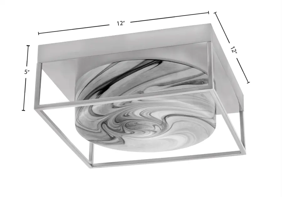 Toltec Lighting Brushed Nickel Flush Mount with Onyx Swirl Glass - Image 2