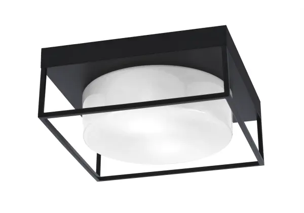 This 12" flush mount combines modern matte black styling with classic white marble glass for versatile, space-saving illumination. Perfect for rooms with lower ceilings, it delivers warm ambient light through its 2-bulb configuration.