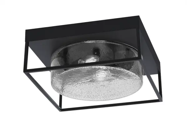 This contemporary flush mount combines a matte black finish with unique smoke bubble glass for a sophisticated look. Perfect for low-ceiling spaces, it provides ample 2-bulb illumination while maintaining a sleek profile.