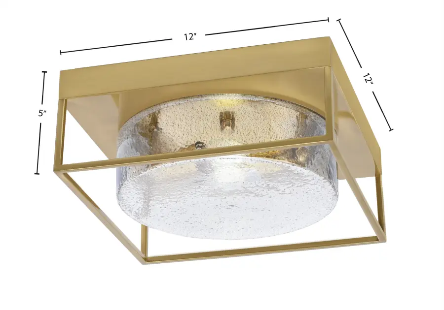 12" Smoke Bubble Glass Flush Mount in New Age Brass - Image 2