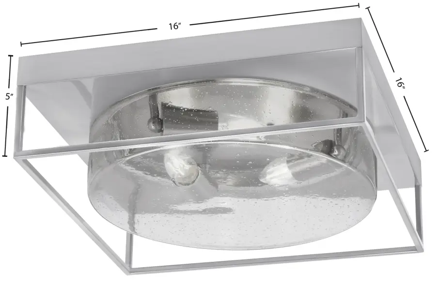 16" Clear Bubble Glass Flush Mount - Brushed Nickel - Image 2