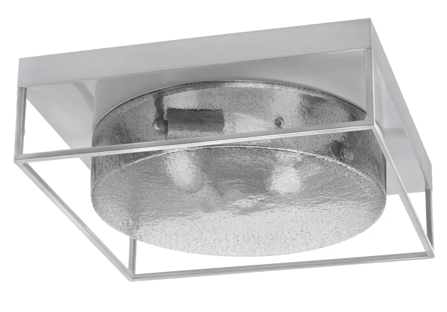 16" Smoke Bubble Glass Flush Mount - Brushed Nickel - Image 1