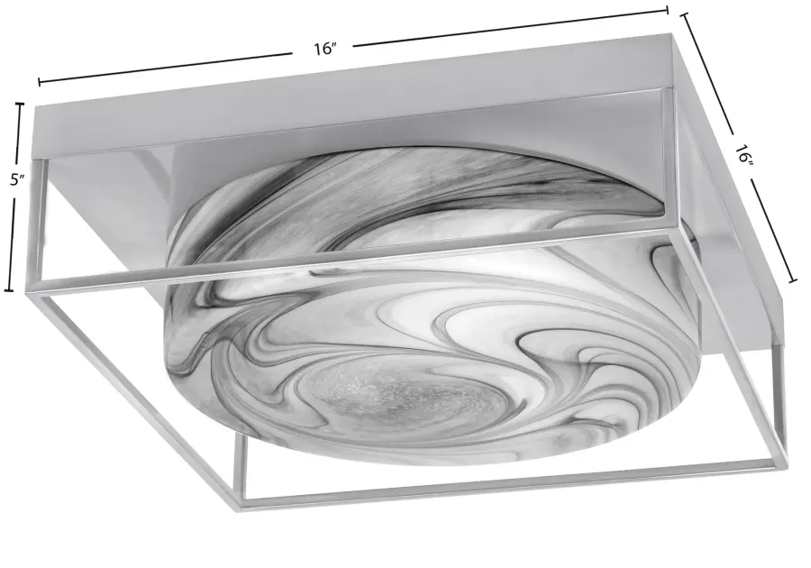 16" Onyx Swirl Glass Flush Mount in Brushed Nickel - Image 2
