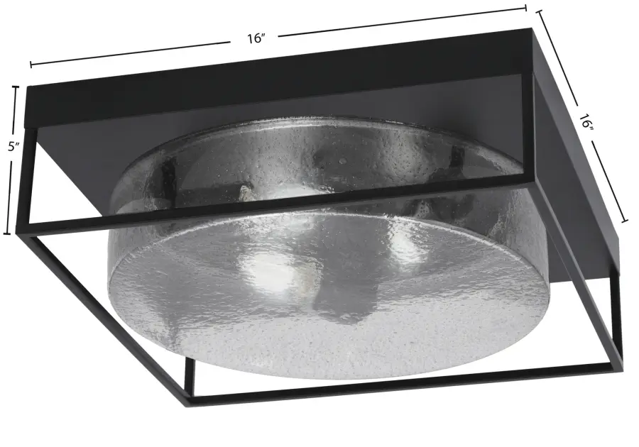 16" Smoke Bubble Glass Flush Mount in Matte Black - Image 2