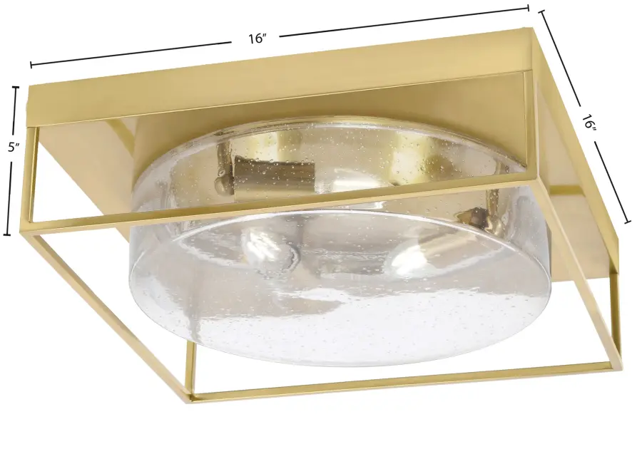 16" Clear Bubble Glass Flush Mount - New Age Brass - Image 2