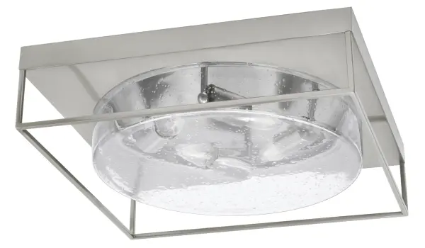This 18-inch flush mount combines contemporary style with practical functionality. The clear bubble glass creates visual interest while the brushed nickel finish adds sophistication to any space.