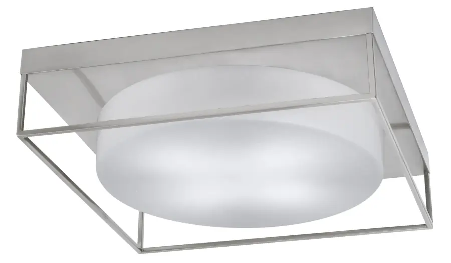 Toltec Lighting 18" Brushed Nickel Flush Mount with White Marble Glass - Image 1