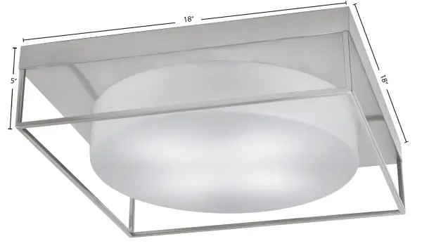 This 18-inch flush mount combines brushed nickel sophistication with white marble glass for versatile lighting. Four-bulb design provides ample illumination while the low-profile mount suits standard ceiling heights perfectly. - alternate view