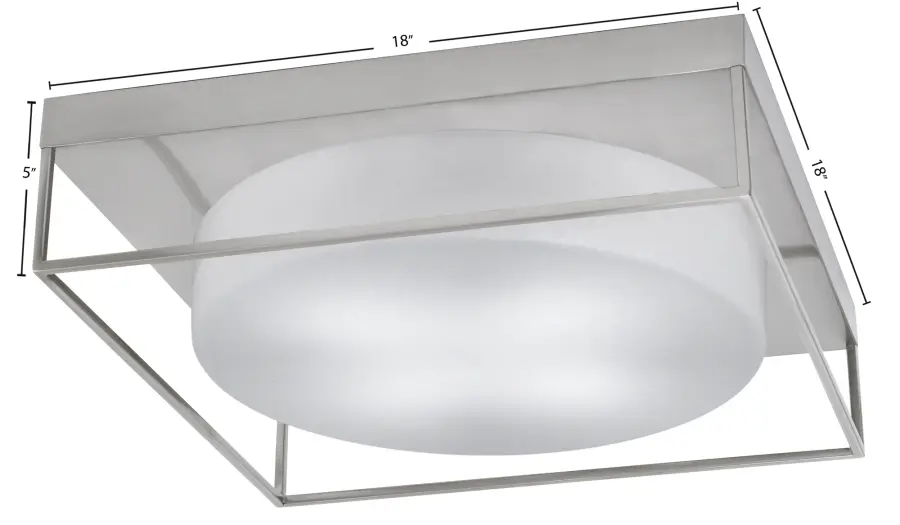 Toltec Lighting 18" Brushed Nickel Flush Mount with White Marble Glass - Image 2