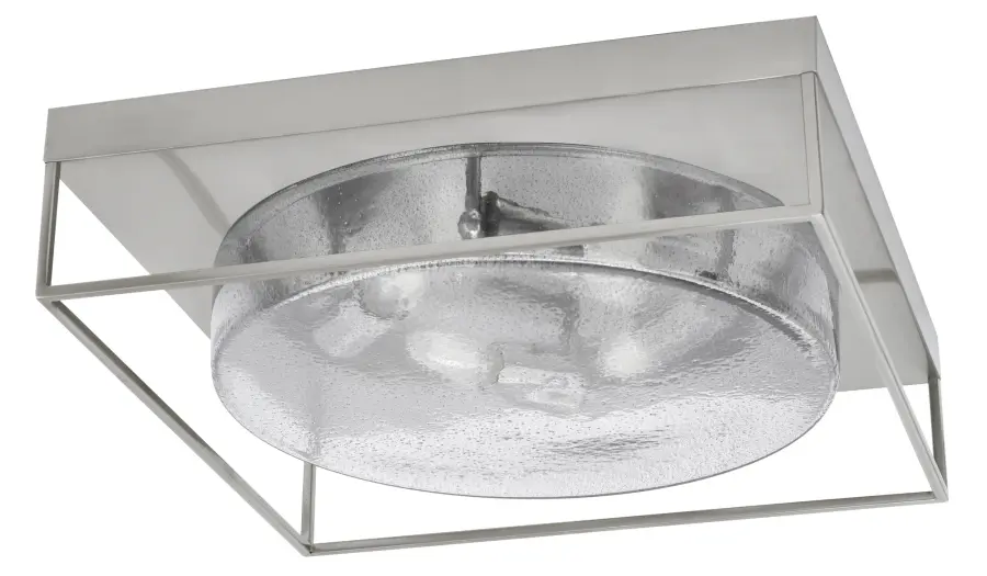 18" Smoke Bubble Glass Flush Mount in Brushed Nickel - Image 1