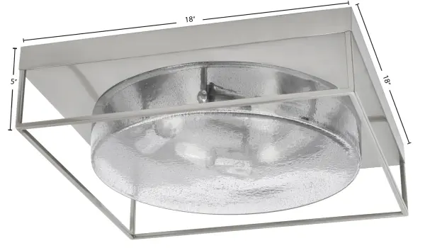 This 18-inch flush mount combines contemporary style with practical lighting. The unique smoke bubble glass creates visual interest while the brushed nickel finish adds sophistication. Perfect for rooms with standard ceiling heights. - alternate view