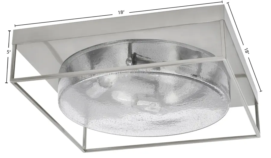 18" Smoke Bubble Glass Flush Mount in Brushed Nickel - Image 2