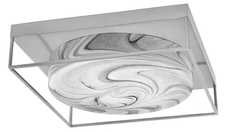 18" Onyx Swirl Glass Flush Mount in Brushed Nickel - Image 1