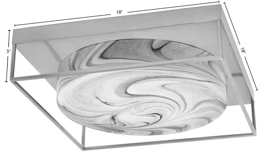 18" Onyx Swirl Glass Flush Mount in Brushed Nickel - Image 2
