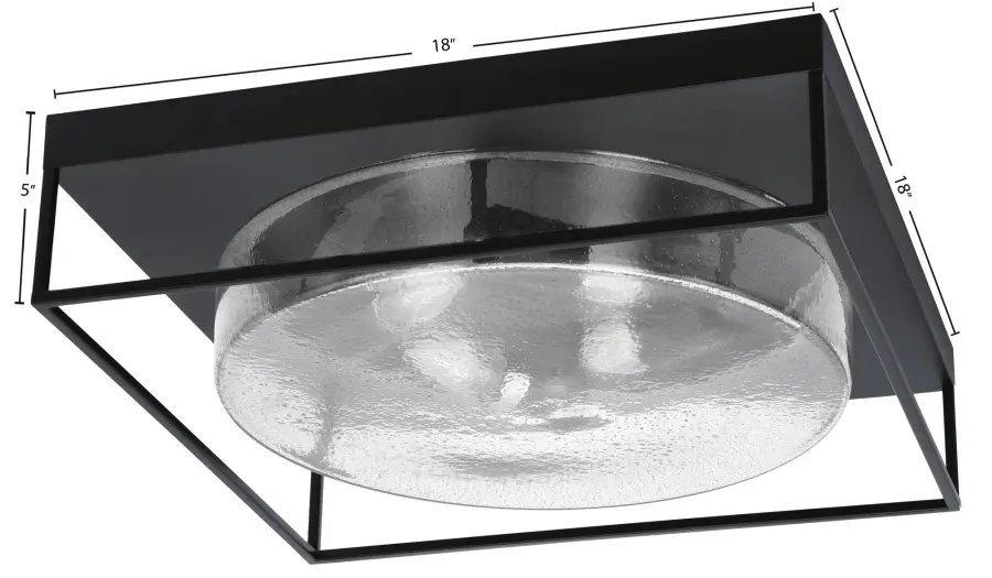 18" Smoke Bubble Glass Flush Mount in Matte Black - Image 2