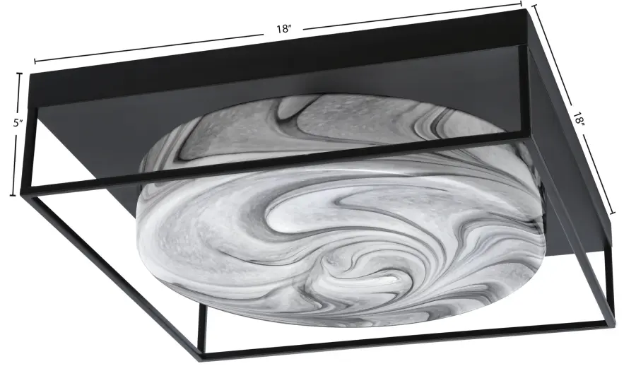 18" Onyx Swirl Glass Flush Mount in Matte Black - Image 2