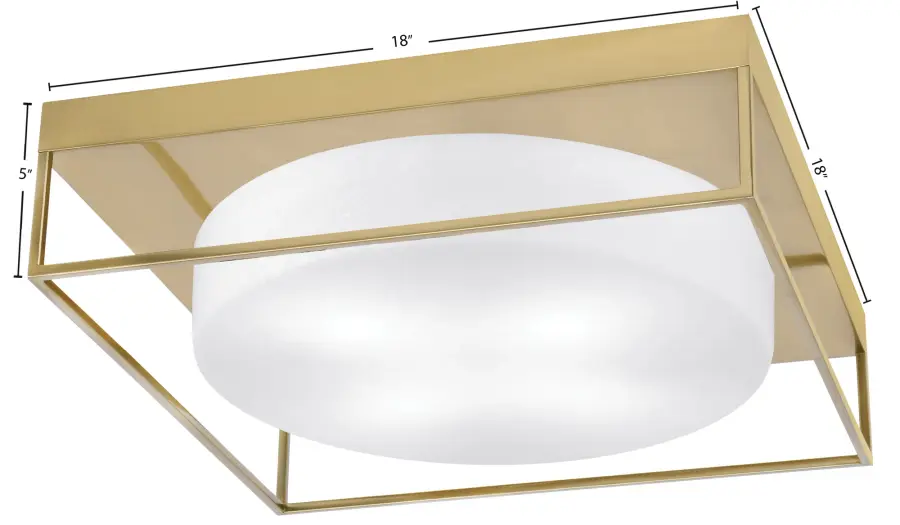 18" White Marble Glass Flush Mount - New Age Brass - Image 2