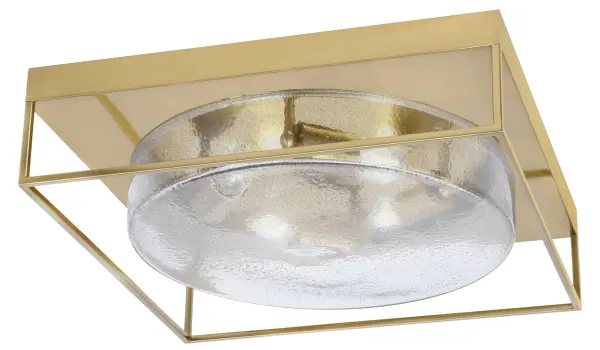 This 18" flush mount combines warm New Age Brass finish with unique smoke bubble glass for contemporary style. Perfect for medium-sized rooms needing ample illumination with a refined, modern aesthetic.