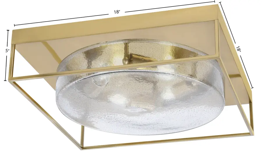 18" Flush Mount with Smoke Bubble Glass - New Age Brass - Image 2