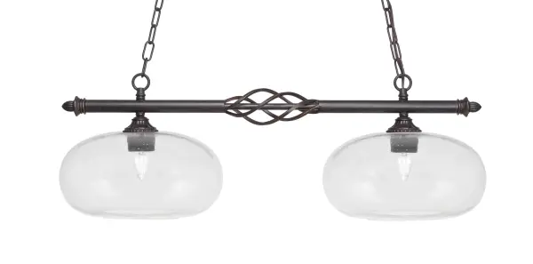 Elegante 2-Light Island Light with Clear Bubble Glass - Image 1