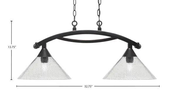 The Bow 2-Light Island Light combines industrial charm with transitional elegance. Its black copper finish and smoke bubble glass shades create sophisticated ambiance perfect for kitchen islands and dining areas. - alternate view
