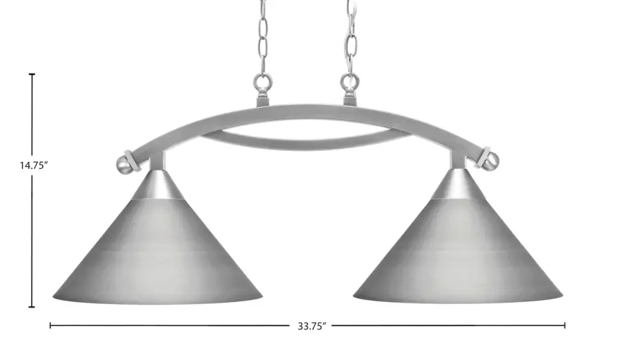 Bow 2-Light Island Light in Brushed Nickel - Image 2