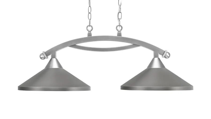Bow 2-Light Island Light with Graphite Cone Shades - Image 1