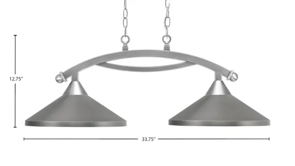 Bow 2-Light Island Light with Graphite Cone Shades - Image 2