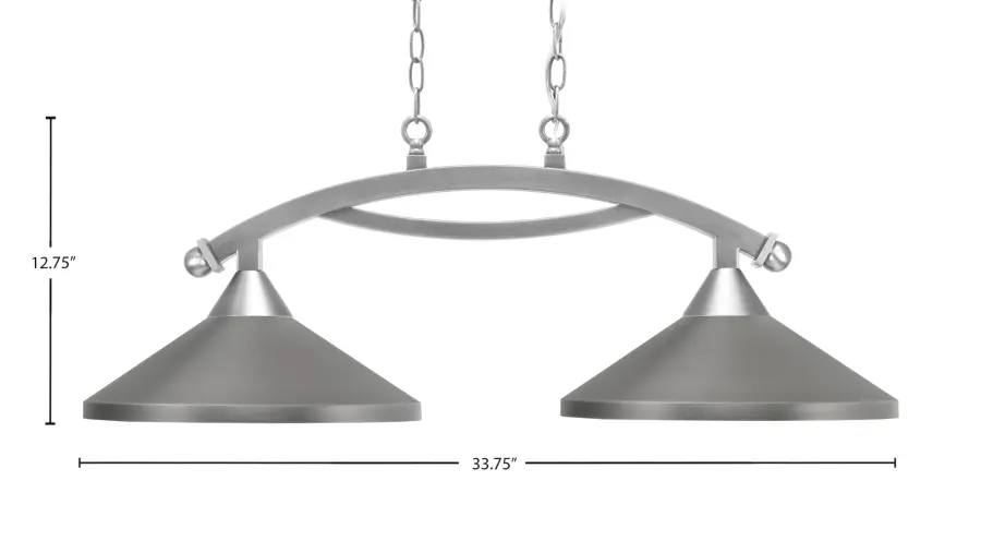 Bow 2-Light Island Light with Graphite Cone Shades - Image 2