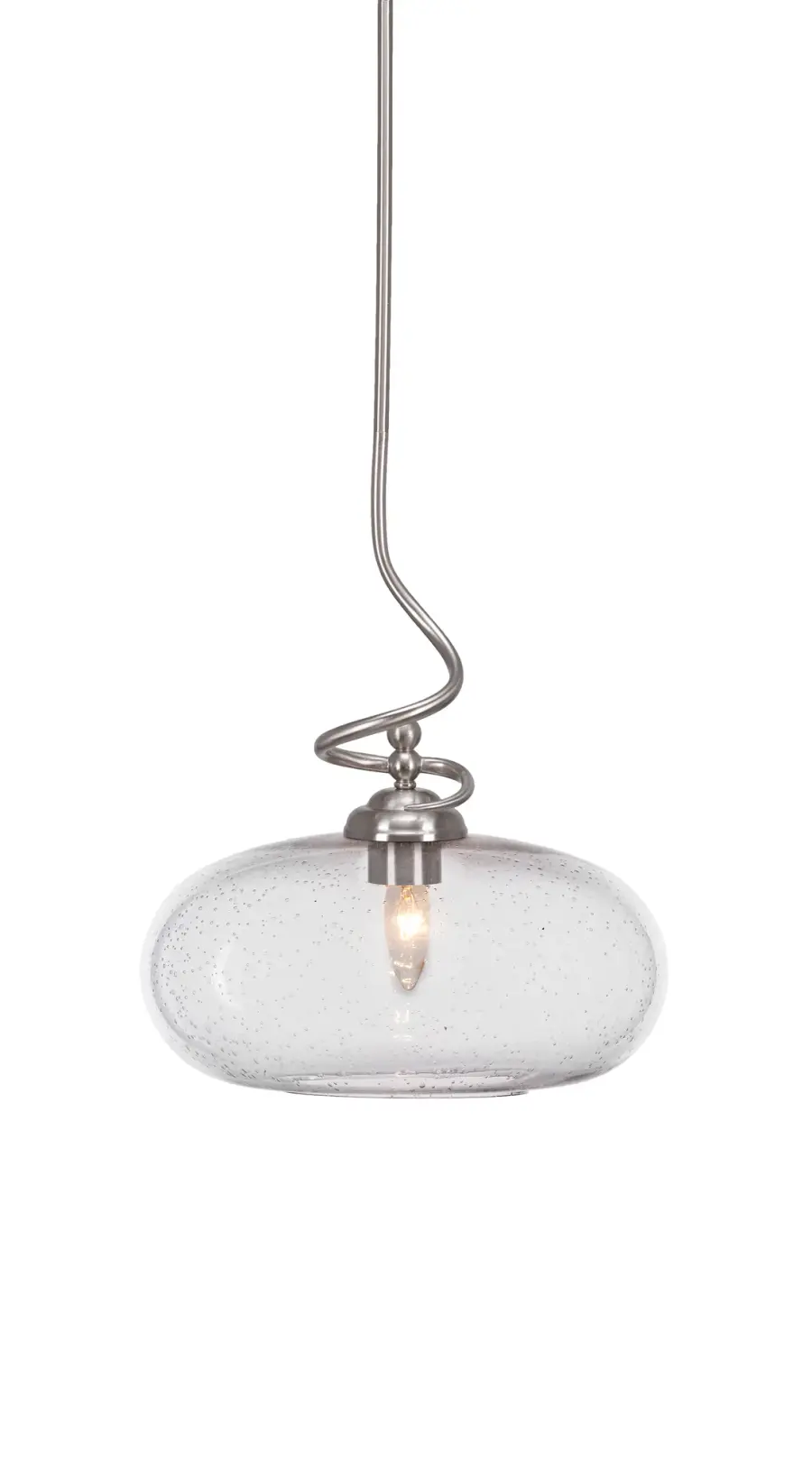 Capri Stem Hung Pendant with Clear Bubble Glass - Image 1